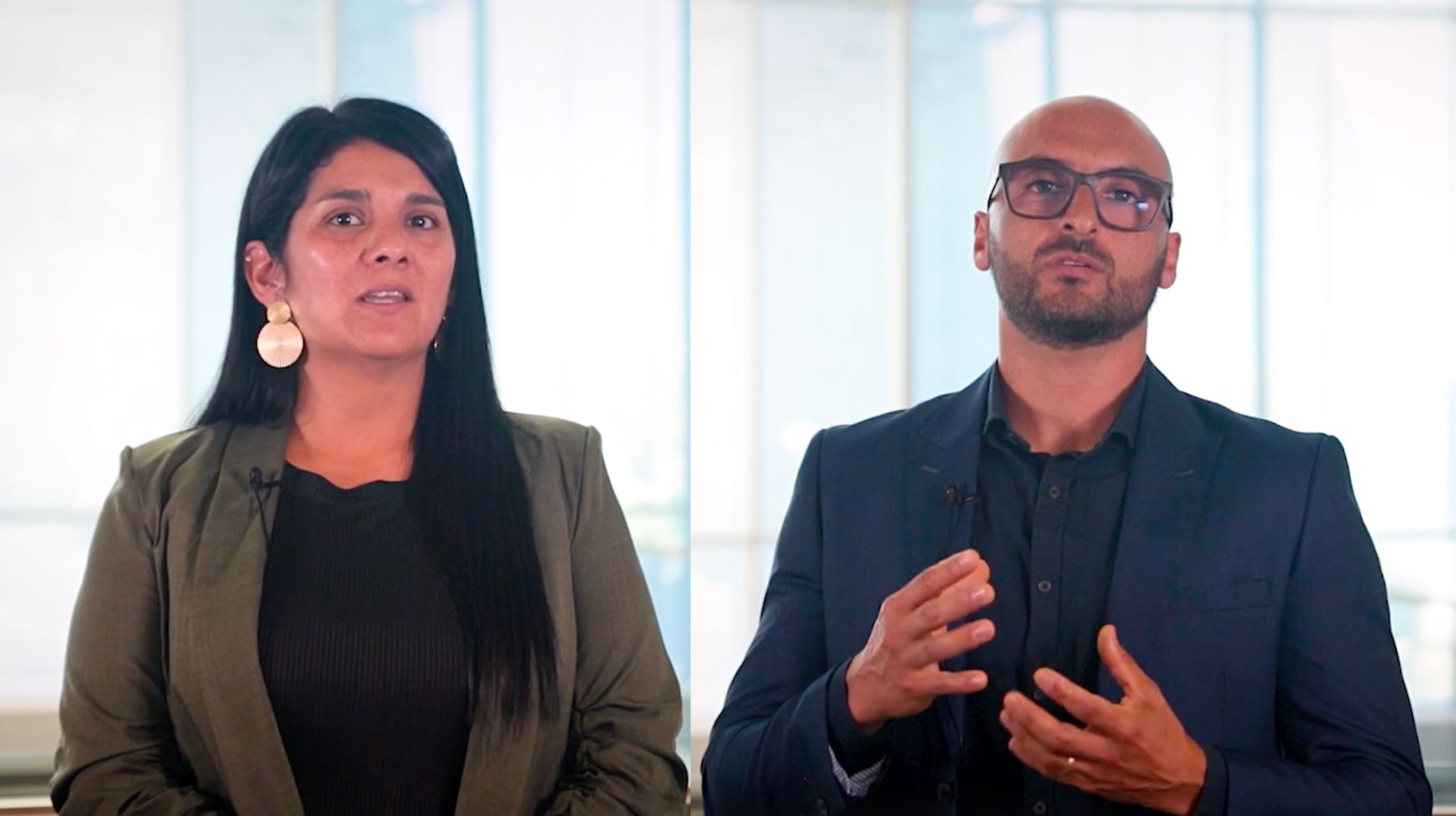 Docente Fernando Aracena Alfaro y Nicol Godoy Moya de INACAP