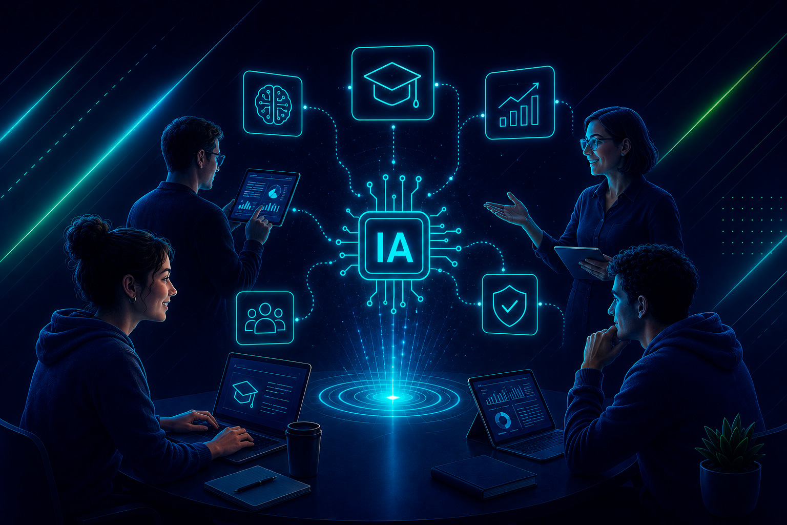 Integración de la IA, imagen generada con Inteligencia Artificial