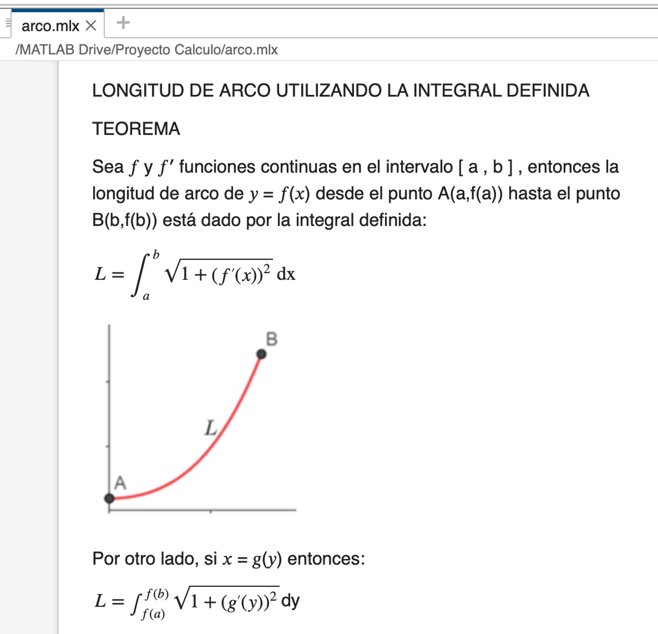 Archivos MATLAB Live Editor, disponibles en la nube de MATLAB Drive