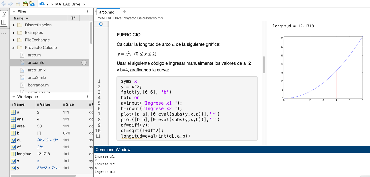Archivos MATLAB Live Editor, disponibles en la nube de MATLAB Drive