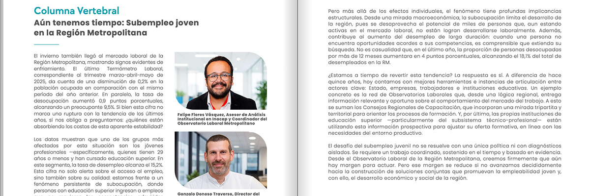 Columna OLRM en Sello Vertebral: Aún tenemos tiempo: Subempleo Joven en la región Metropolitana