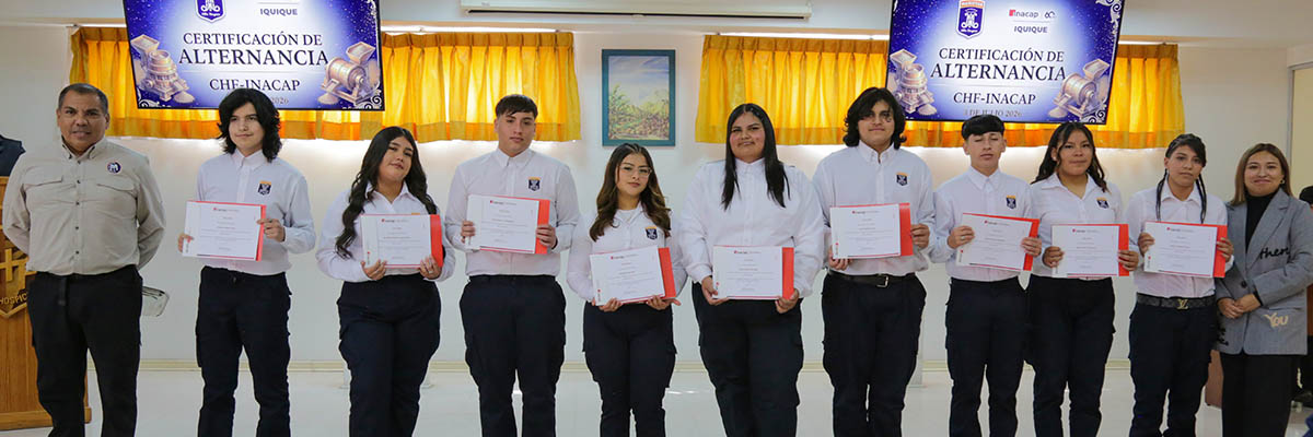 INACAP Iquique certifica a 40 estudiantes de educación media tras completar el Programa de Alternancia en Operaciones de Conminución