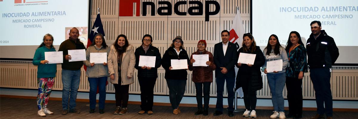 INACAP Sede Curicó reconoce a los emprendedores del Mercado Campesino que participaron del Curso “Inocuidad Alimentaria”