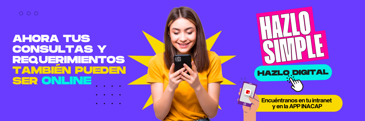 Gráfica en donde aparece mujer con un teléfono en la mano invitando a usar el centro de atención al estudiante