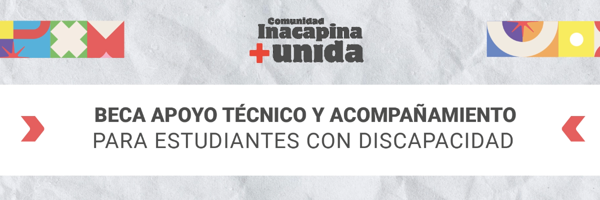 Imagen gráfica con texto: Beca Apoyo Técnico y Acompañamiento para estudiantes con discapacidad