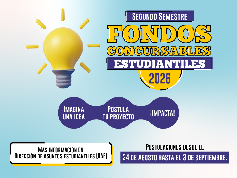Fondos concursables segundo semestre 2026 - postulaciones desde el 24 de agosto hasta el 3 de septiembre - Más información en DAE