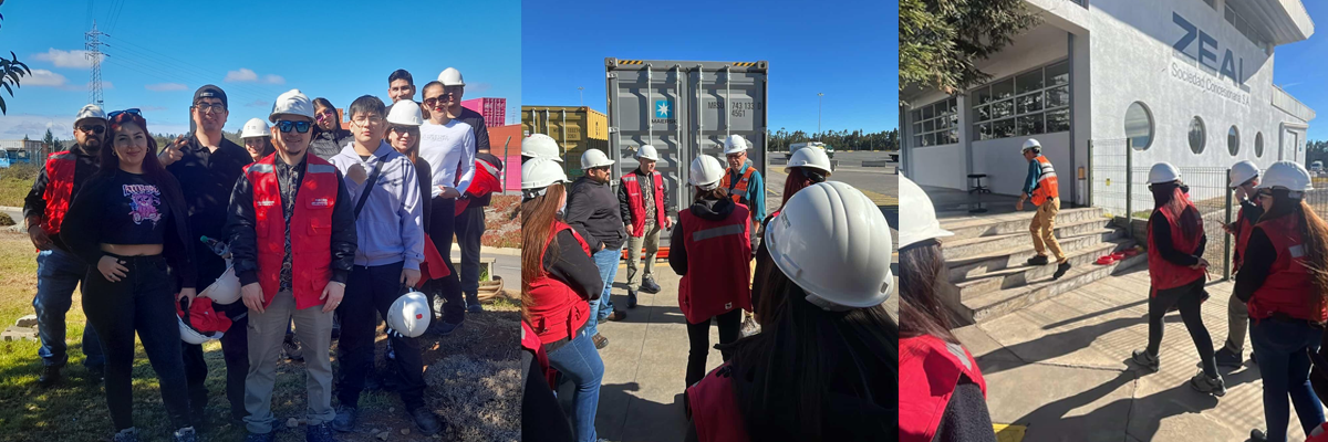 Fotografías de estudiantes conociendo empresa ZEAL