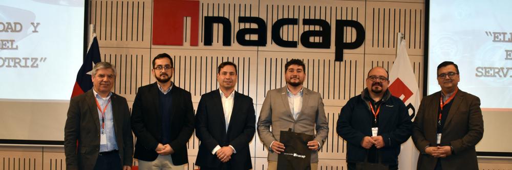 Foto Final, René Andrade Director del Área Mecanica, Claudio Villavicencio Asesor del Área Mecánica de INACAP, Invitados y marcelo valdivia VRS Sede Curicó