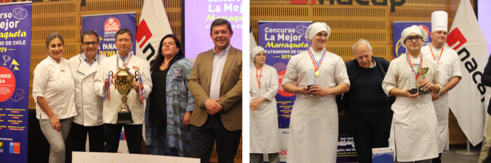 Granadores de Mejor Marraqueta "La espiga de oro" de San Carlos, y estudiantes ganadores de Joven Panadero 2024